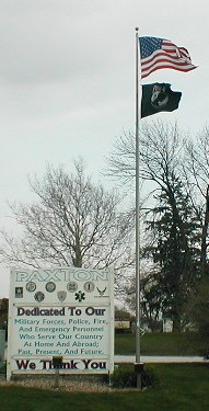 Memorial Sign New Flags